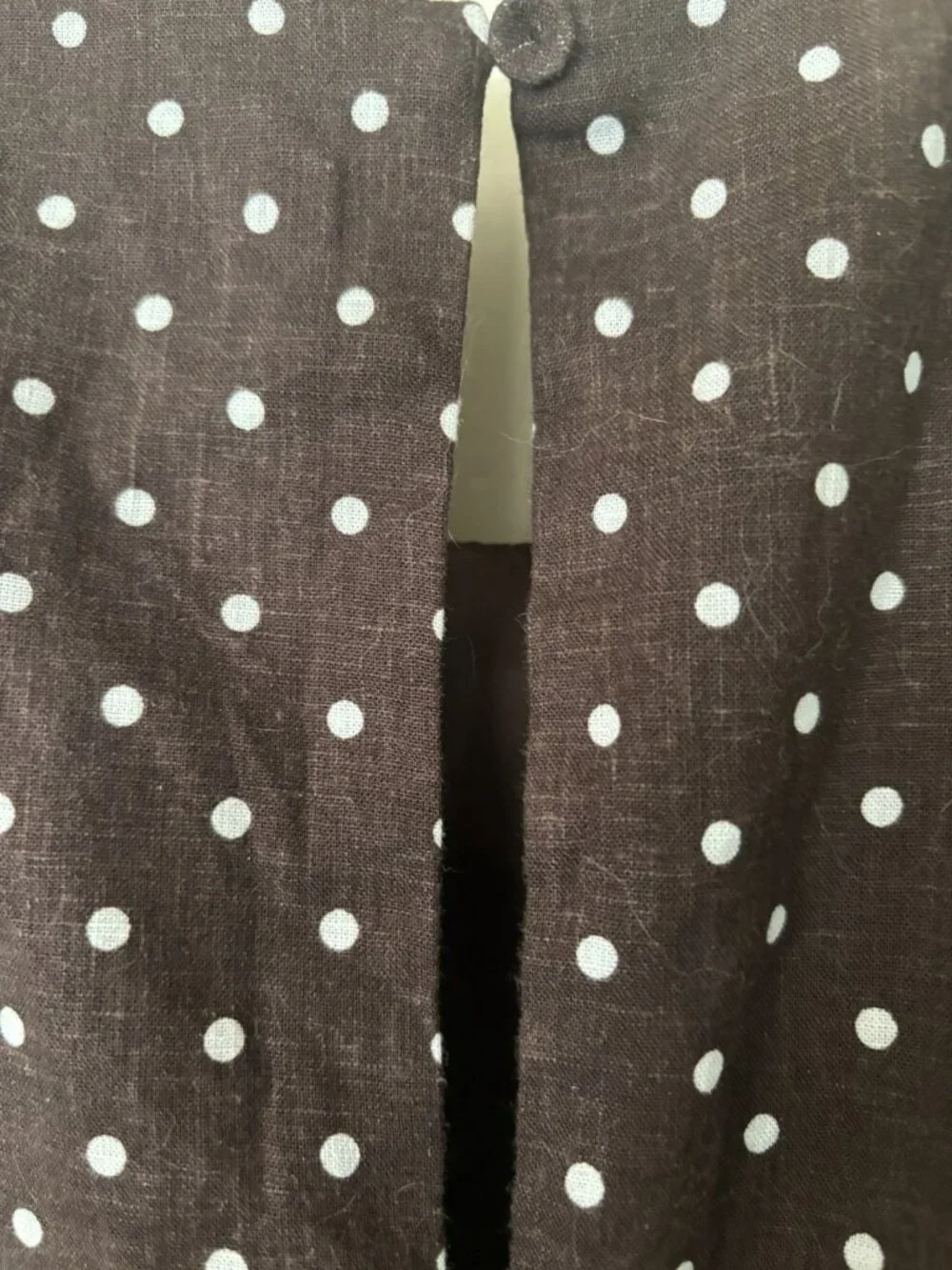 Mango Women's Round Neck Polka-Dot Belt Jumpsuit Brown/White NWOT Pockets MED